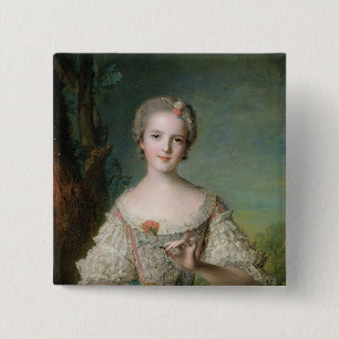 Bóton Quadrado 5.08cm Retrato da senhora Louise de France