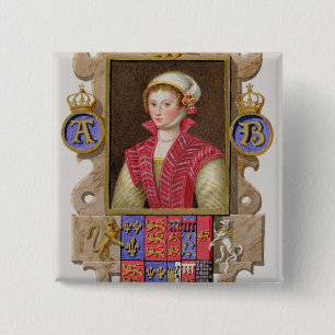 Bóton Quadrado 5.08cm Retrato de 1507-36) ?as rainhas de Anne Boleyn (da