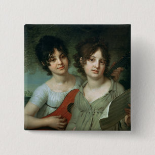 Bóton Quadrado 5.08cm Retrato de A. e de V. Gagarin, 1802