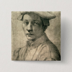 Bóton Quadrado 5.08cm Retrato de Andrea Quaratesi, c.1532