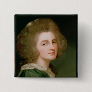 Bóton Quadrado 5.08cm Retrato de Ann Barbara Russell