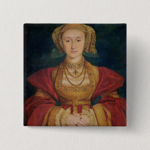 Bóton Quadrado 5.08cm Retrato de Anne de Cleves 1539