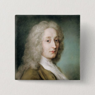 Bóton Quadrado 5.08cm Retrato de Antoine Watteau
