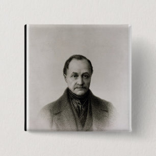 Bóton Quadrado 5.08cm Retrato de Auguste Comte, filósofo francês