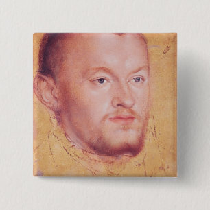 Bóton Quadrado 5.08cm Retrato de Augustus mim eleitor de Saxony