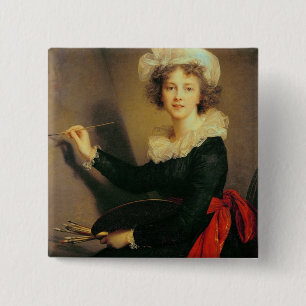 Bóton Quadrado 5.08cm Retrato de auto, 1790 (óleo em canvas)
