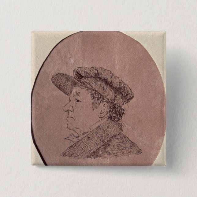 Bóton Quadrado 5.08cm Retrato de auto, 1824 (Frente)
