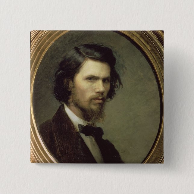 Bóton Quadrado 5.08cm Retrato de auto, 1867 (Frente)