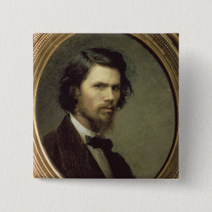 Bóton Quadrado 5.08cm Retrato de auto, 1867