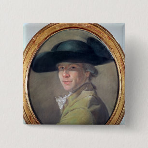 Bóton Quadrado 5.08cm Retrato de auto, c.1780