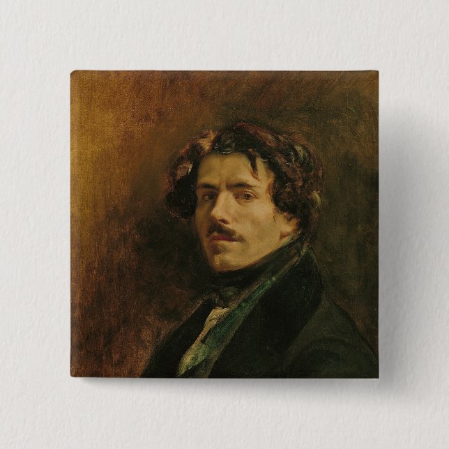 Bóton Quadrado 5.08cm Retrato de auto, c.1837 (Frente)