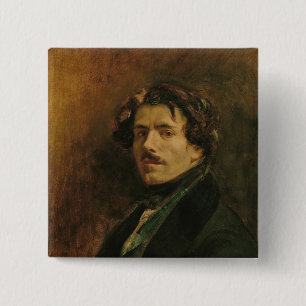 Bóton Quadrado 5.08cm Retrato de auto, c.1837