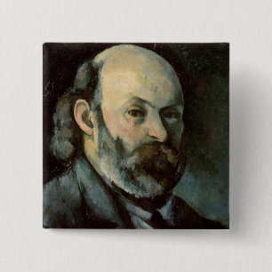 Bóton Quadrado 5.08cm Retrato de auto de Paul Cezanne , c.1879-85