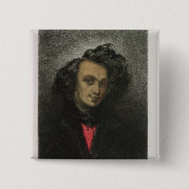 Bóton Quadrado 5.08cm Retrato de auto, vestido para 'Hernani (Frente)