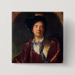 Bóton Quadrado 5.08cm Retrato de Bernard le Bovier de Fontenelle