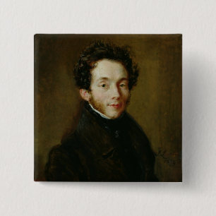 Bóton Quadrado 5.08cm Retrato de Carl Maria Friedrich Ernst von