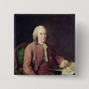 Bóton Quadrado 5.08cm Retrato de Carl von Linnaeus