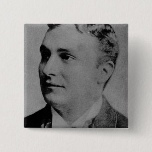 Bóton Quadrado 5.08cm Retrato de Charles Spencer Chaplin, Sénior