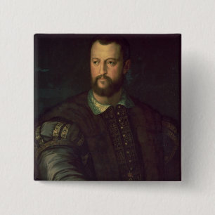 Bóton Quadrado 5.08cm Retrato de Cosimo mim de Medici 1559