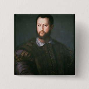 Bóton Quadrado 5.08cm Retrato de Cosimo mim de'Medici, século XVI
