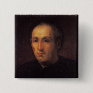Bóton Quadrado 5.08cm Retrato de Cristóvão Colombo