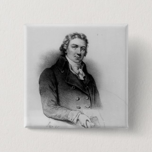 Bóton Quadrado 5.08cm Retrato de Edward Jenner (Frente)