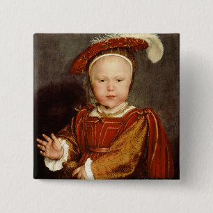 Bóton Quadrado 5.08cm Retrato de Edward VI como uma criança, c.1538