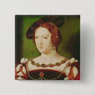 Bóton Quadrado 5.08cm Retrato de Eleanor de Hapsbourg