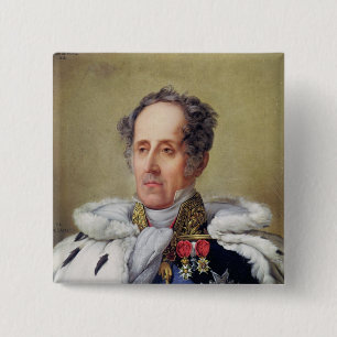Bóton Quadrado 5.08cm Retrato de Francois Vicomte de Chateaubriand