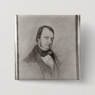 Bóton Quadrado 5.08cm Retrato de Frederic Chopin