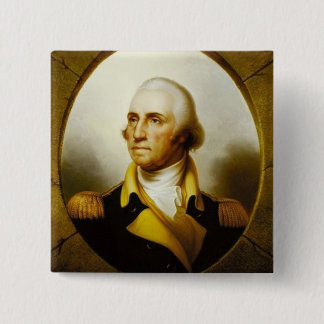 Bóton Quadrado 5.08cm Retrato de George Washington