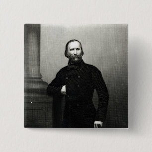 Bóton Quadrado 5.08cm Retrato de Giuseppe Garibaldi