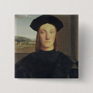 Bóton Quadrado 5.08cm Retrato de Guidobaldo da Montefeltro, duque de Urb