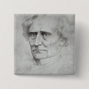 Bóton Quadrado 5.08cm Retrato de Hector Berlioz