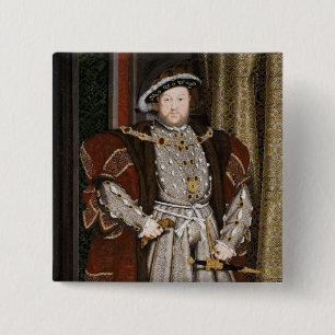 Bóton Quadrado 5.08cm Retrato de Henrique VIII (Hans Holbein, o Jovem)