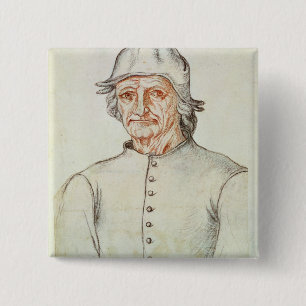 Bóton Quadrado 5.08cm Retrato de Hieronymus Bosch