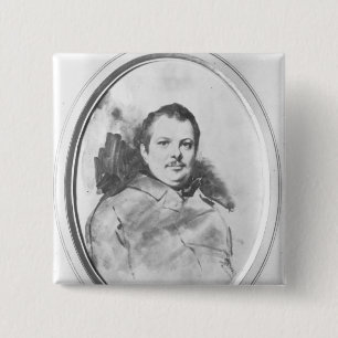 Bóton Quadrado 5.08cm Retrato de Honore de Balzac c.1820