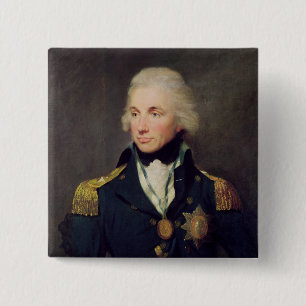 Bóton Quadrado 5.08cm Retrato de Horatio Nelson, visconde Nelson