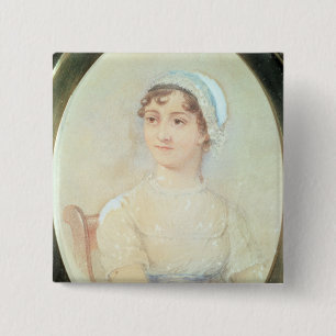 Bóton Quadrado 5.08cm Retrato de Jane Austen