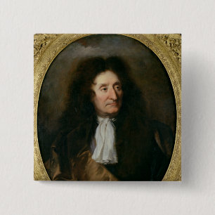 Bóton Quadrado 5.08cm Retrato de Jean de La Fontaine