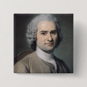 Bóton Quadrado 5.08cm Retrato de Jean-jacques Rousseau