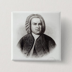 Bóton Quadrado 5.08cm Retrato de Johann Sebastian Bach