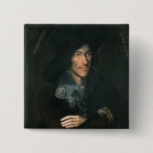 Bóton Quadrado 5.08cm Retrato de John Donne, c.1595