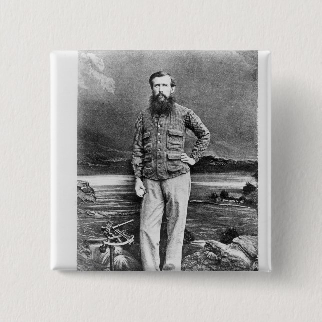 Bóton Quadrado 5.08cm Retrato de John Hanning Speke (Frente)