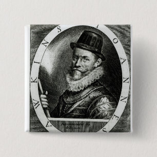 Bóton Quadrado 5.08cm Retrato de John Hawkins