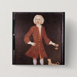 Bóton Quadrado 5.08cm Retrato de Jonathan Bentham, c.1725
