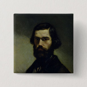 Bóton Quadrado 5.08cm Retrato de Jules Valles c.1861