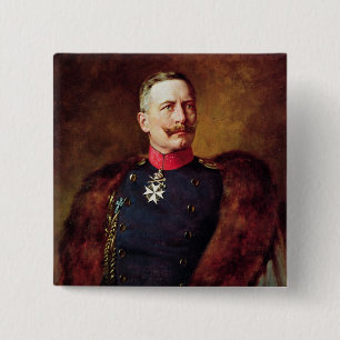Bóton Quadrado 5.08cm Retrato de Kaiser Wilhelm Ii