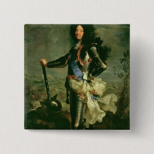 Bóton Quadrado 5.08cm Retrato de Louis XIV