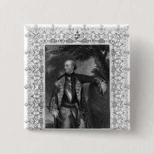 Bóton Quadrado 5.08cm Retrato de maneiras de John, marquês de Granby